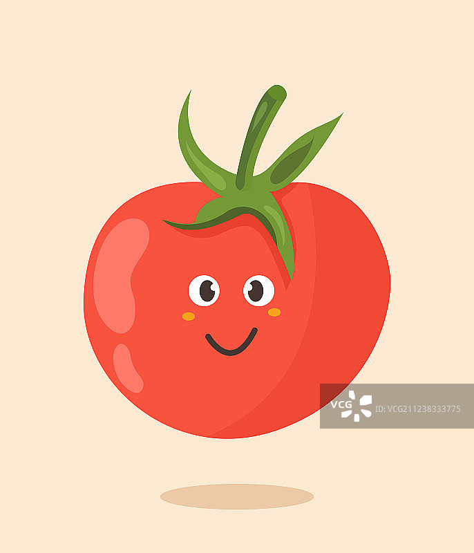 带有可爱卡通番茄的明亮海报图片素材