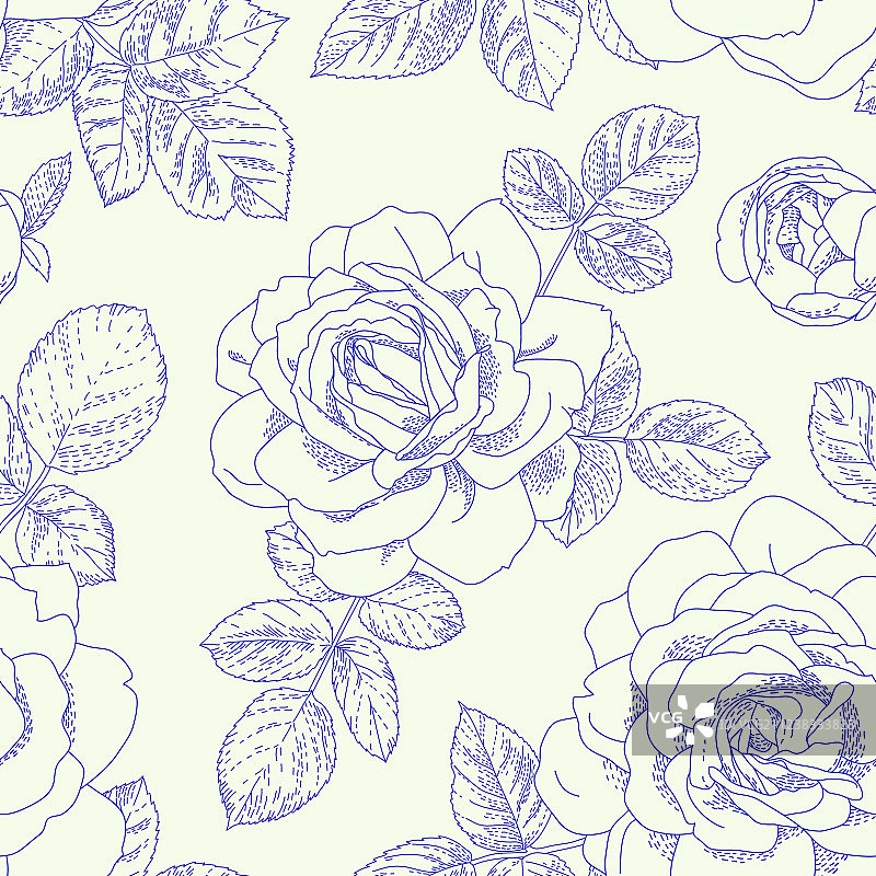 玫瑰花无缝图案图片素材