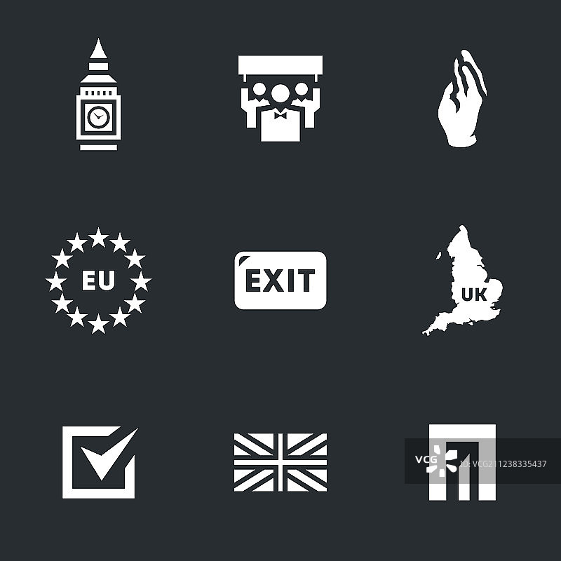 英国脱欧图标组合图片素材