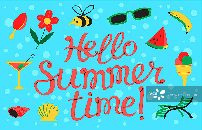 夏季你好沙滩横幅图片素材