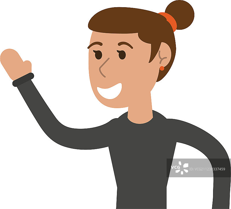 快乐微笑的女人卡通图标图片素材