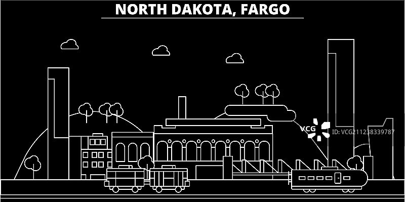 美国法戈市天际线轮廓图片素材