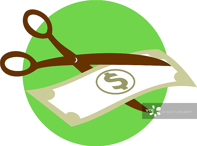 用剪刀剪美元复古风图片素材