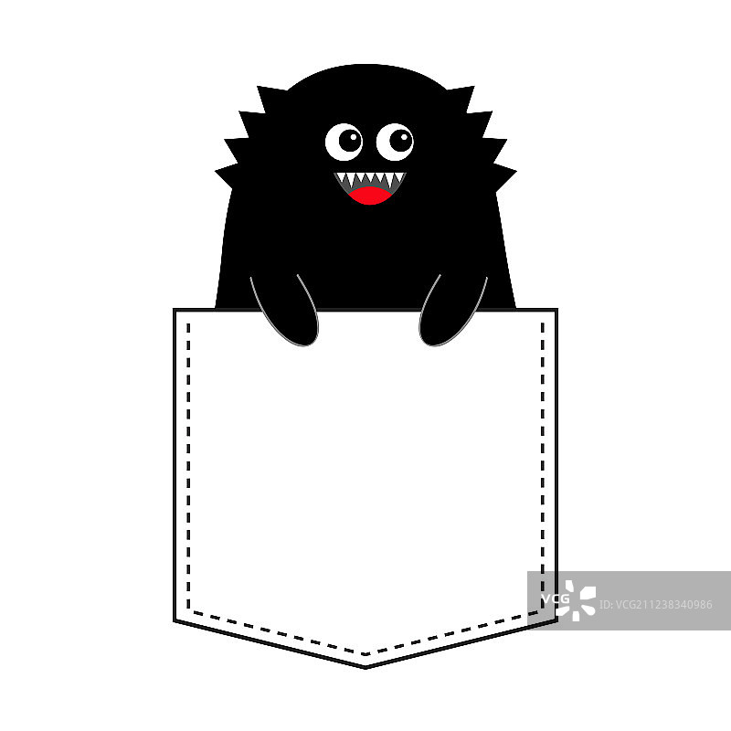 口袋里拿着的黑色怪物剪影图片素材