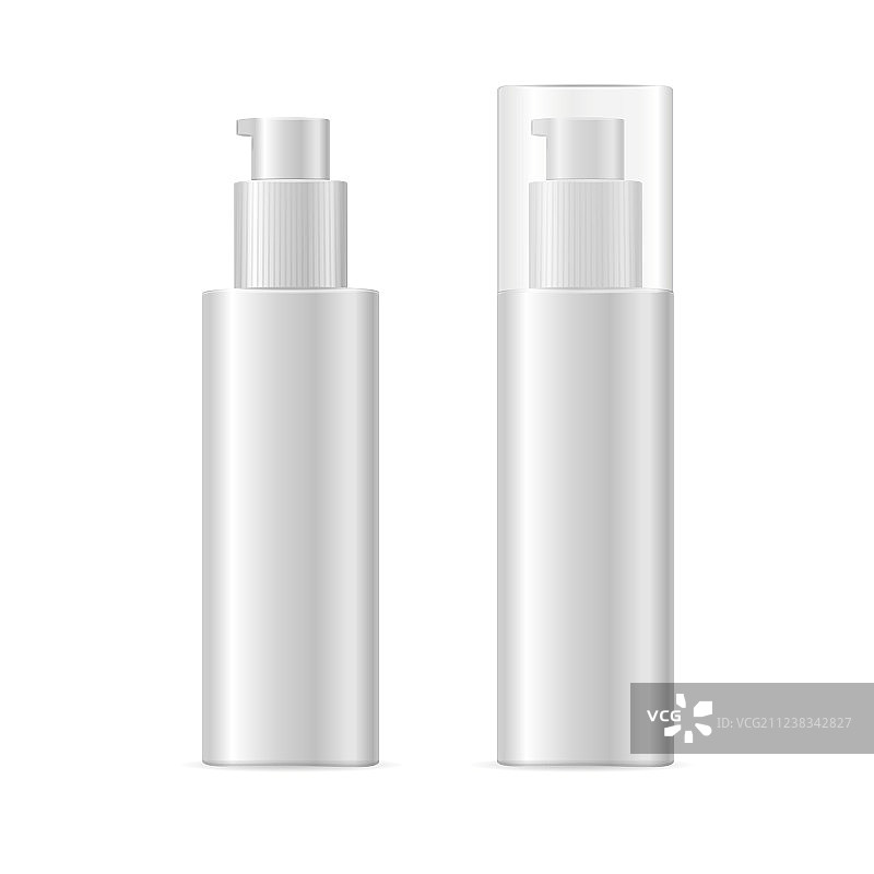 逼真模板空白白色喷雾化妆品图片素材