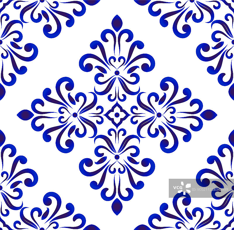 花卉瓷砖图案图片素材