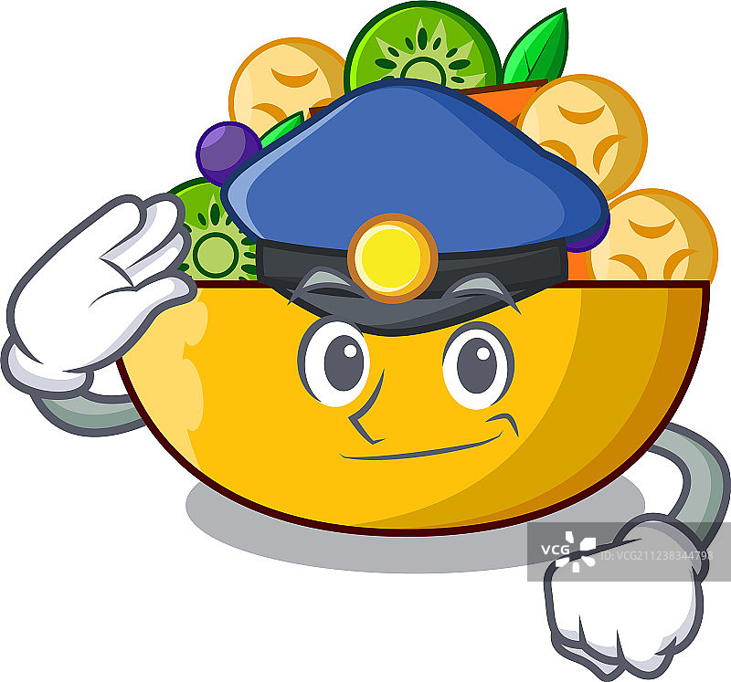 卡通玻璃碗水果沙拉图片素材