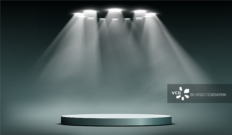 聚光灯下的展示台图片素材