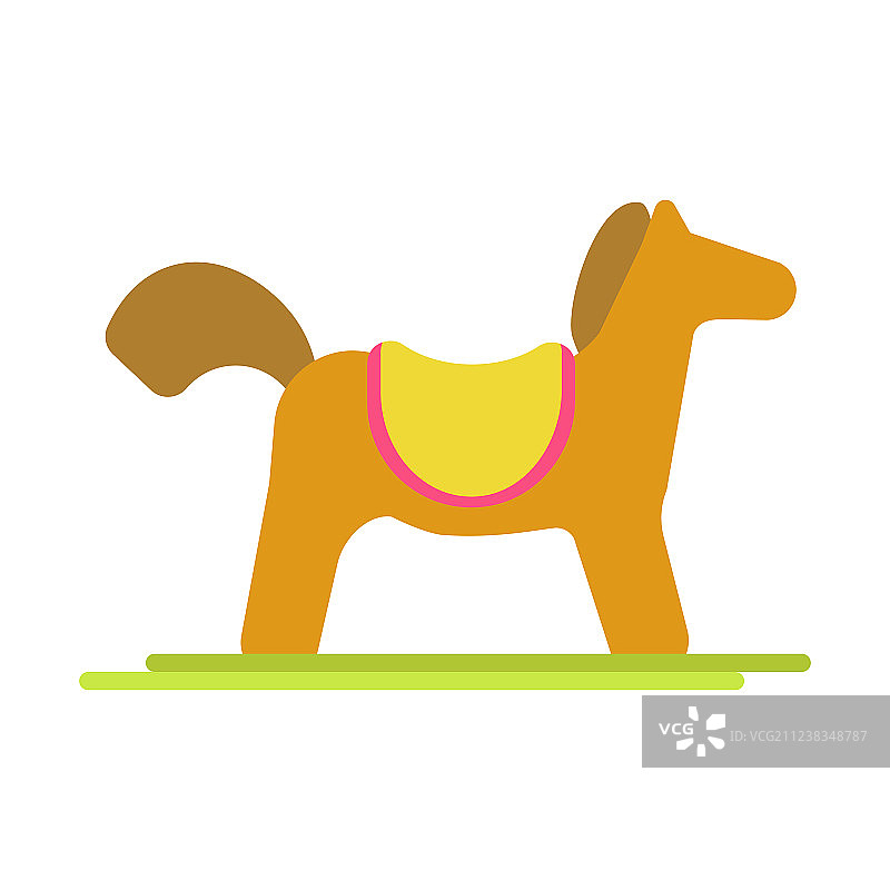 草地上的极简风格马图片素材