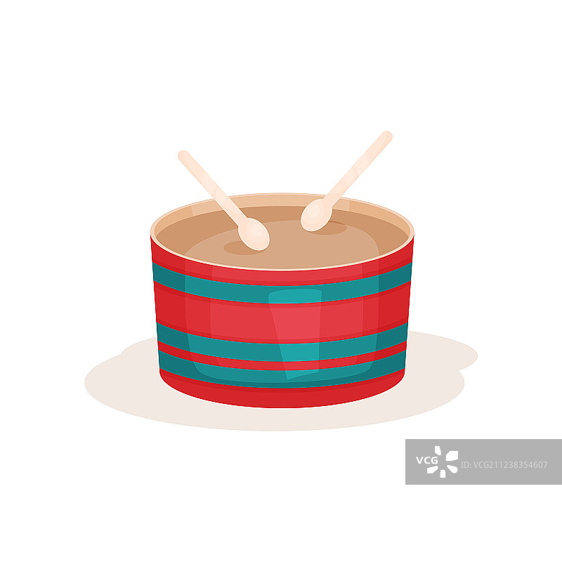 彩色鼓和木制鼓槌图片素材