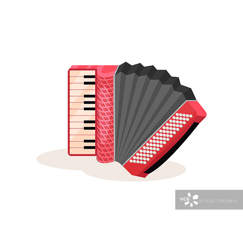 扁平风格红色手风琴图标图片素材