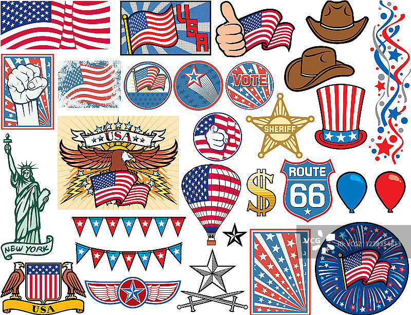 美国图标合集图片素材