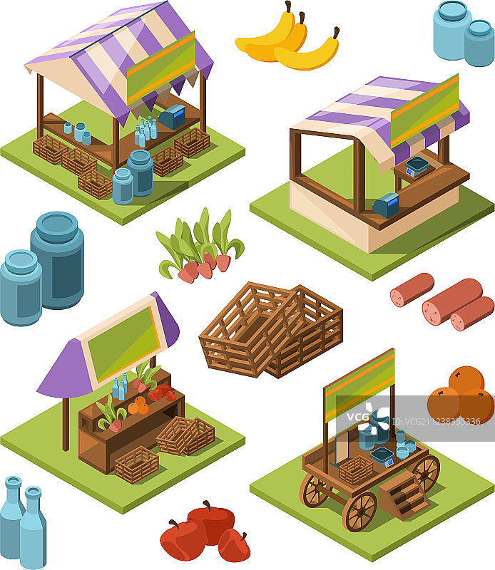 本地农场2.5D户外市场图片素材