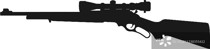 带照准器的狙击步枪轮廓图片素材