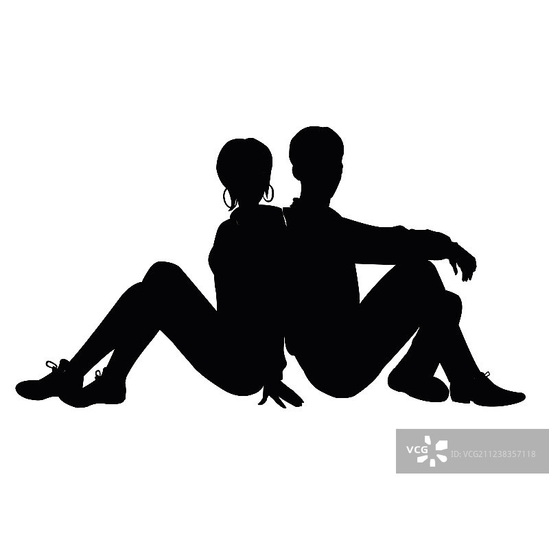 男孩和女孩的轮廓图片素材