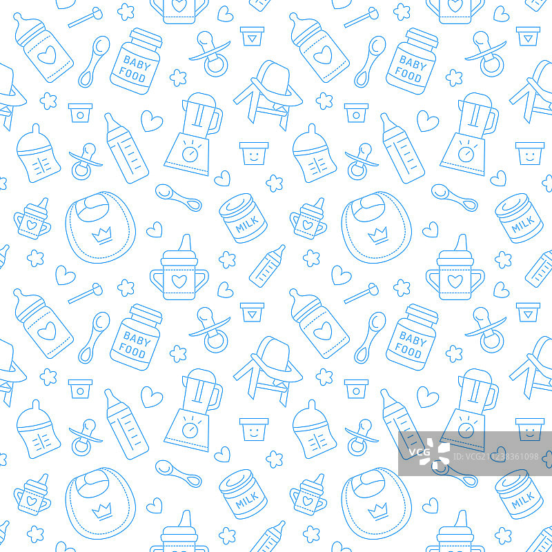 婴儿食品粉彩色无缝图案图片素材