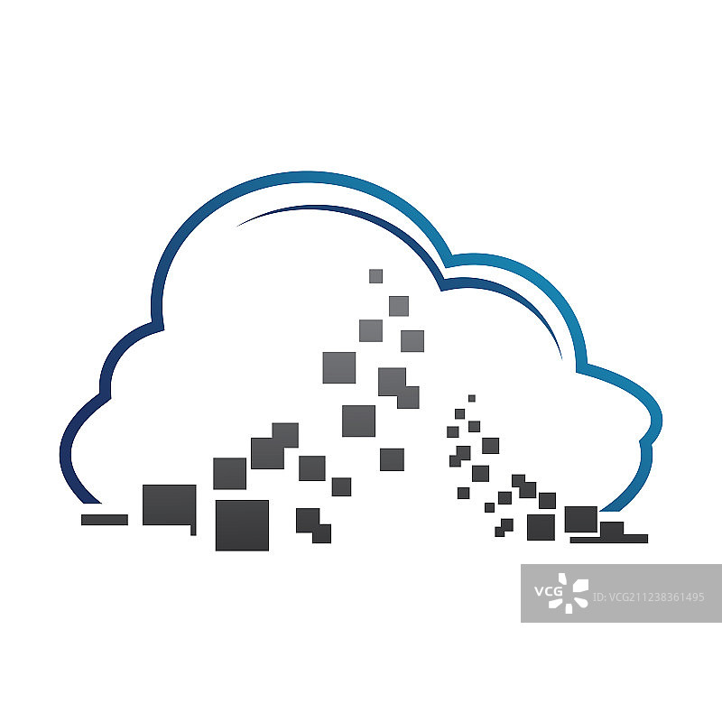 大数据云标志蓝色云符号图片素材