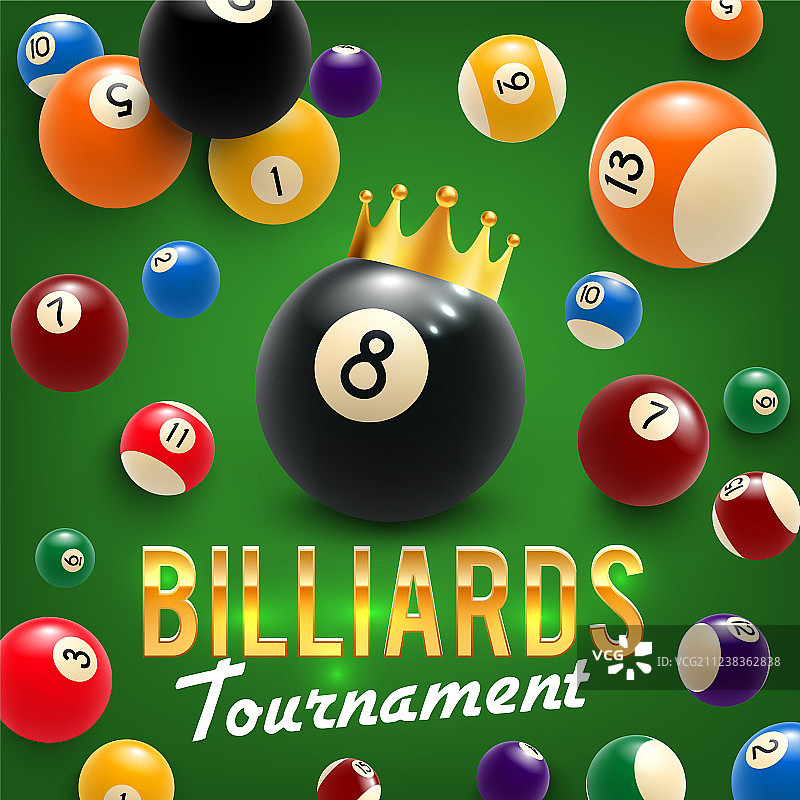 3D台球和皇冠锦标赛图片素材
