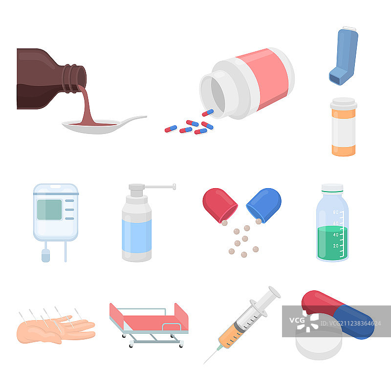 医药治疗卡通图标合集图片素材