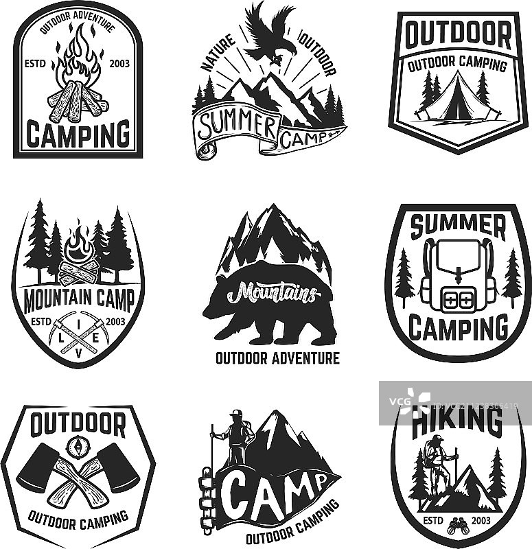 露营登山户外标志合集图片素材