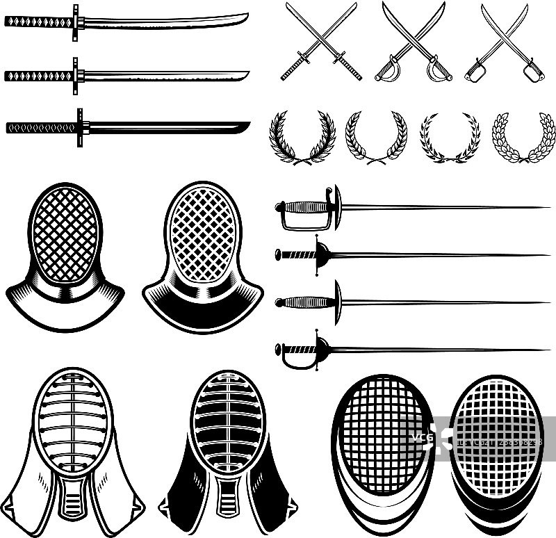 击剑设计元素合集：击剑剑图片素材