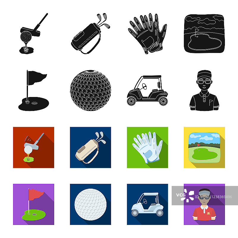 高尔夫球场与球洞旗帜图片素材