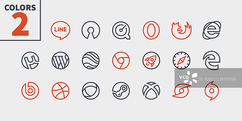 UI像素完美精心设计的细线标志图片素材