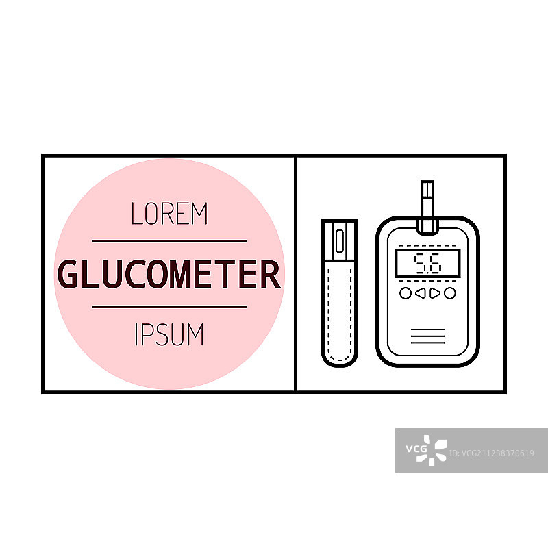 血糖仪糖尿病扁平图标图片素材