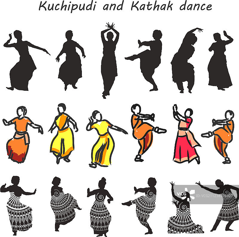 印度舞者剪影图片素材