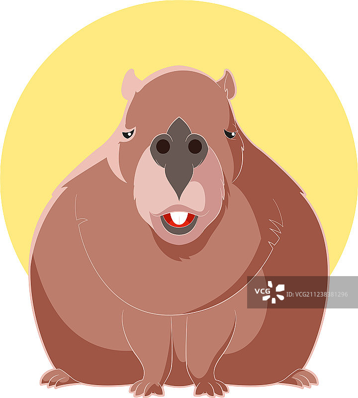 卡通微笑水豚图片素材
