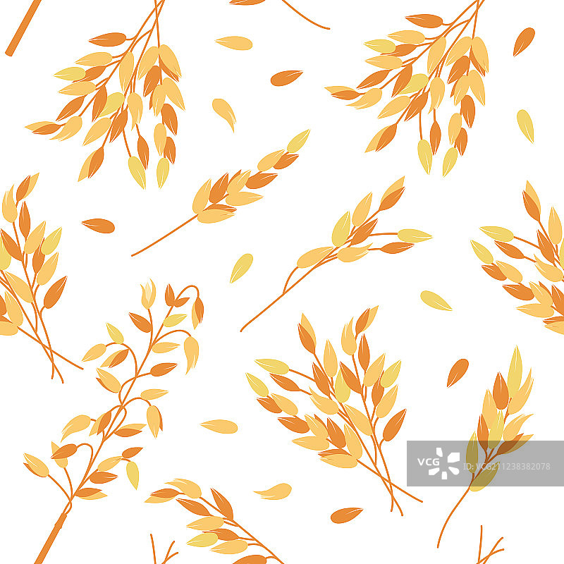 燕麦枝无缝图案图片素材