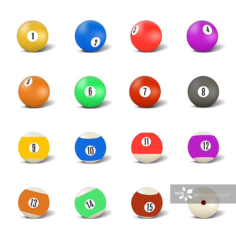 台球游戏球套装图片素材