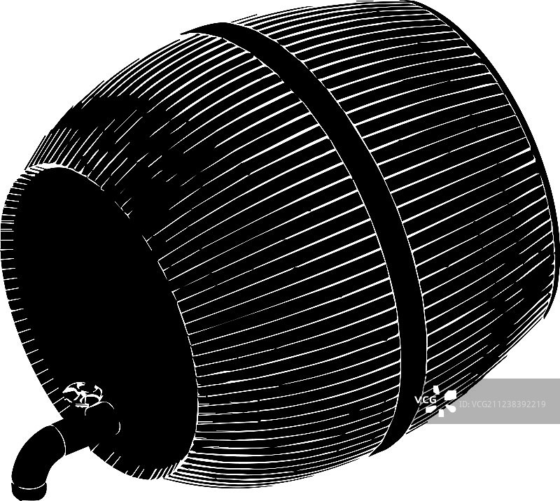 白色背景上的黑色桶图片素材