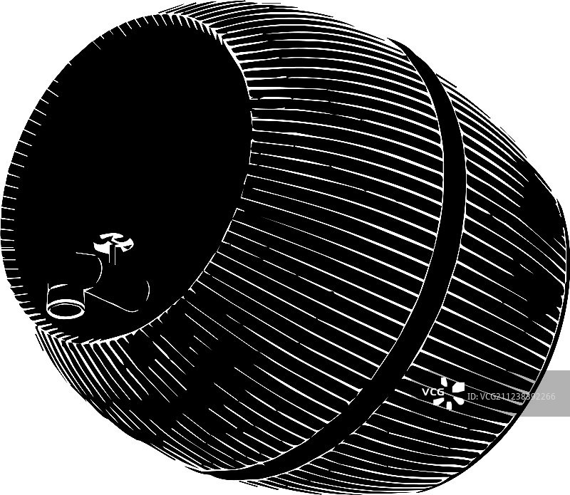 白色背景上的黑色桶图片素材