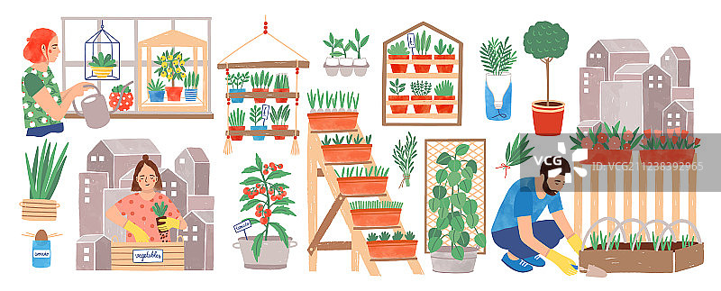 城市园艺生活方式系列图片素材