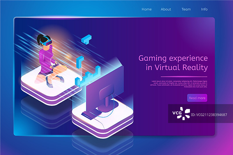 虚拟现实游戏概念图片素材