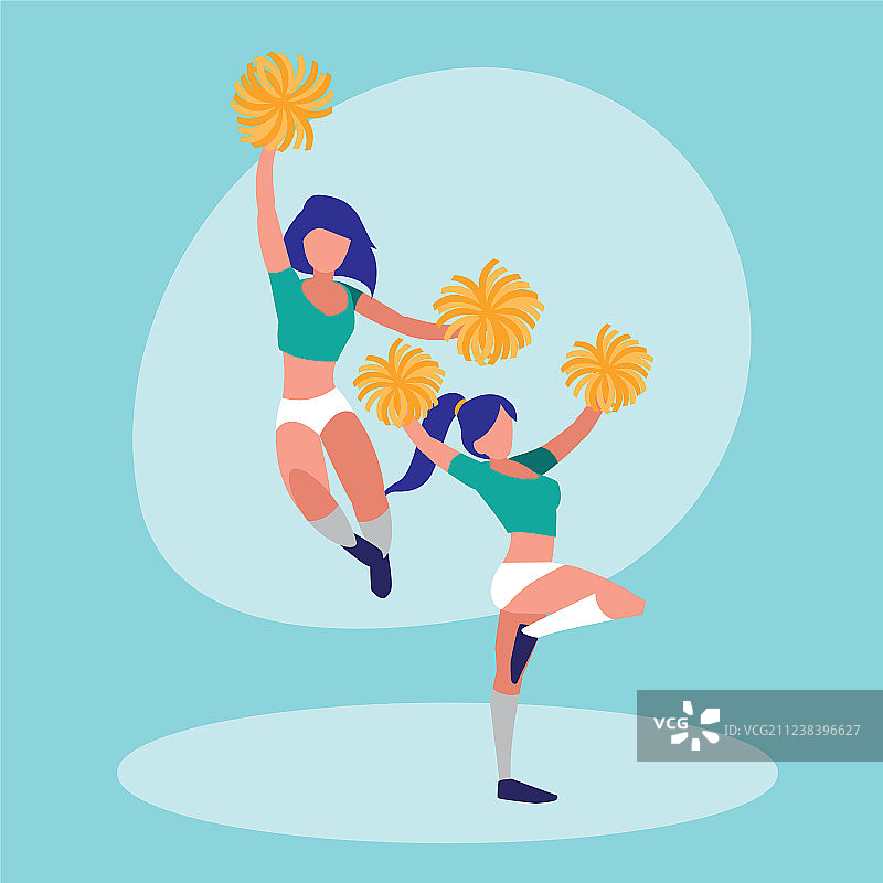 啦啦队女人孤立图标图片素材