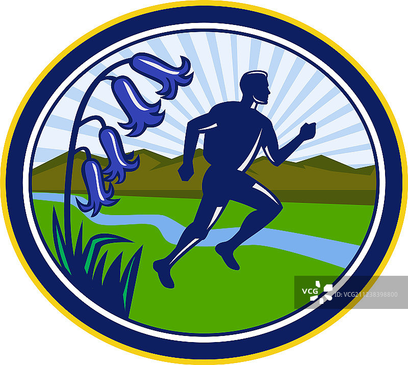 复古椭圆形越野跑者图片素材