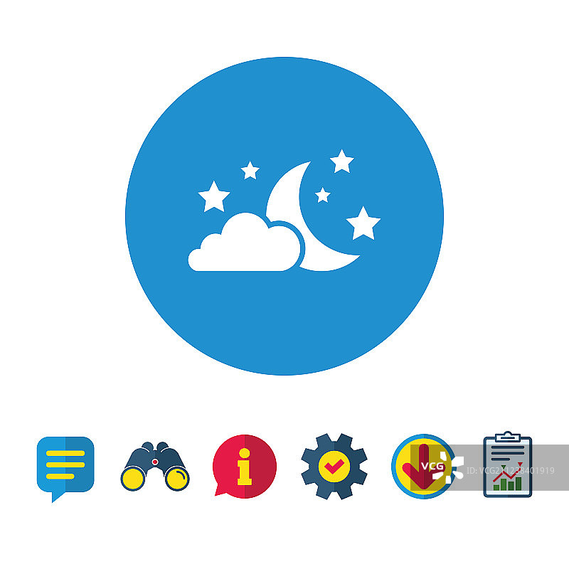 月亮云彩星星标志梦想符号图片素材