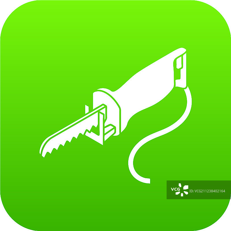 绿色电线杆锯图标图片素材