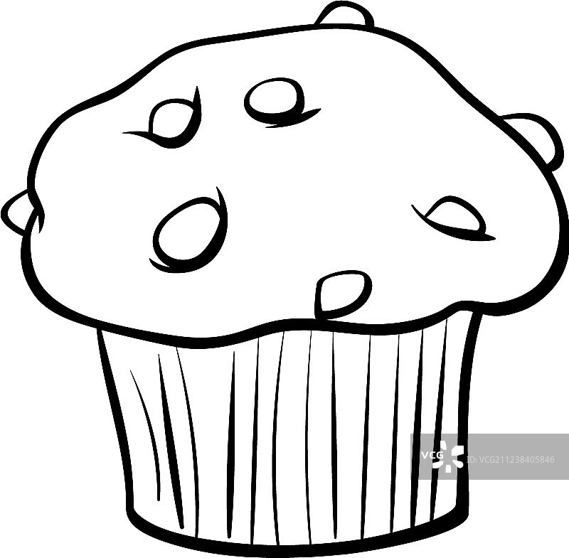 巧克力松饼涂色书图片素材