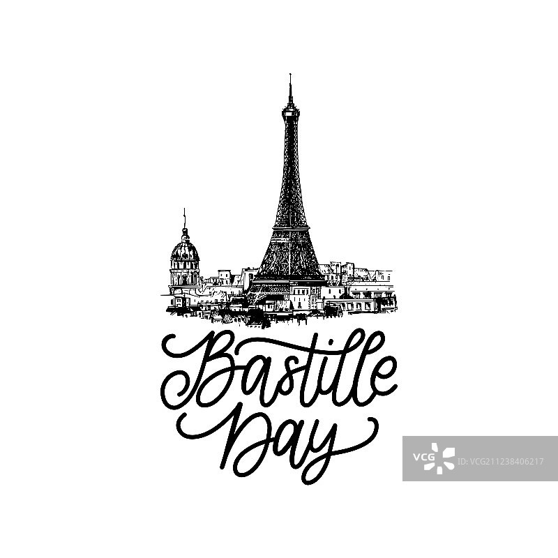 埃菲尔铁塔巴士底日设计图片素材