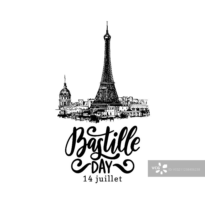 埃菲尔铁塔巴士底日设计图片素材
