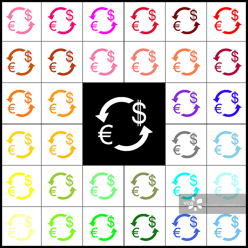 货币兑换标志，欧元和美元图片素材