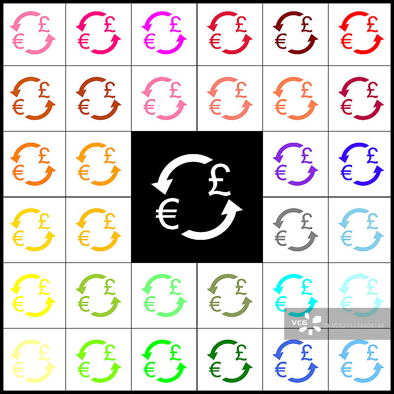 欧元和英镑货币兑换标志图片素材