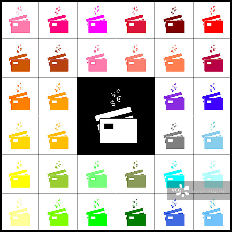 带有货币符号的信用卡标志图片素材