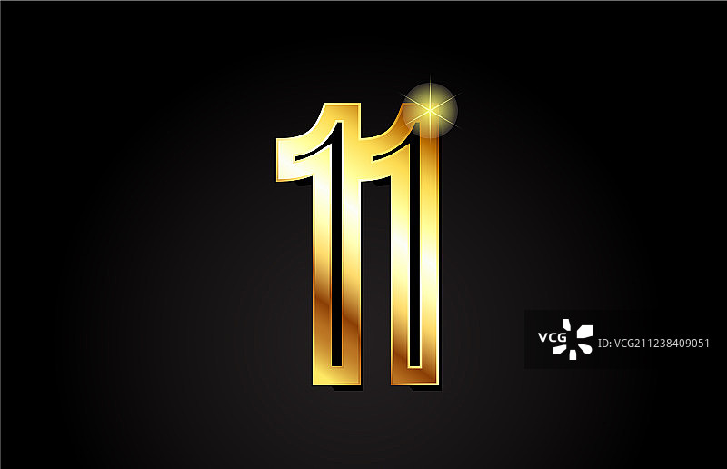 金色数字11标志图标设计图片素材