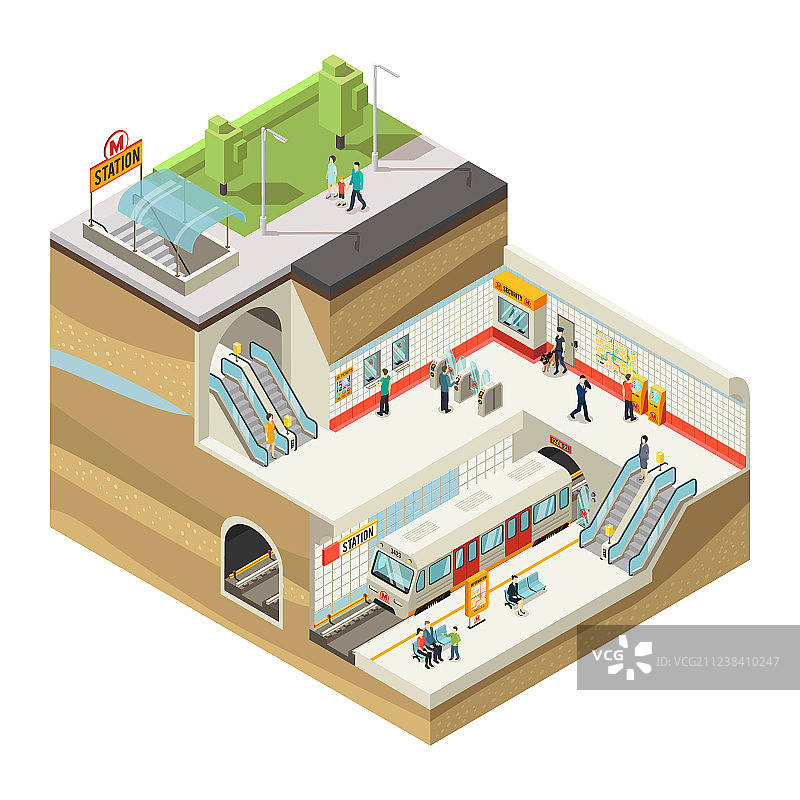 2.5D地铁站概念图片素材