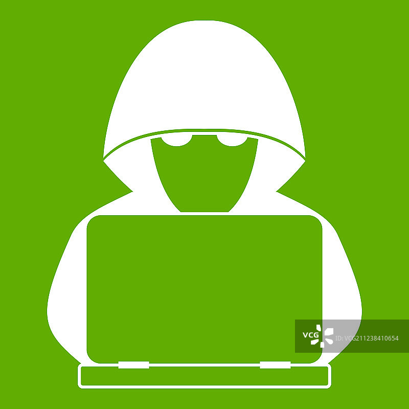 绿色笔记本电脑黑客图标图片素材