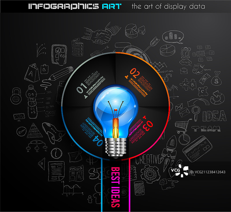 带有手的4个选项信息图宣传册模板图片素材